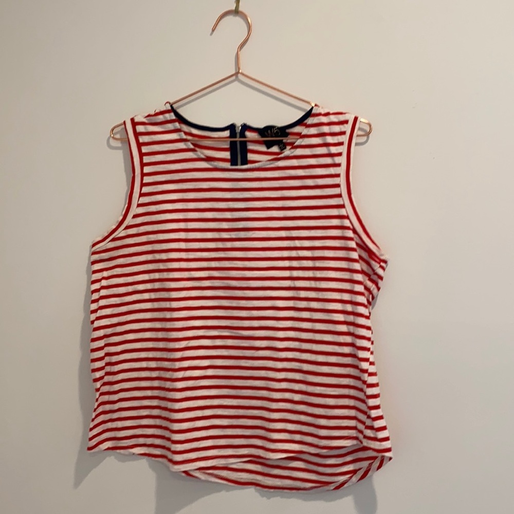 W5 Red White Striped Tank L